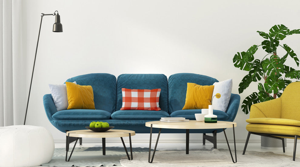 Buffalo Plaid Accent Pillow, Harvest Orange, 14"x20"