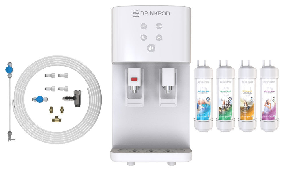 Drinkpod 2000 Series Bottleless Hot and Cold Touchless Water Dispenser, White