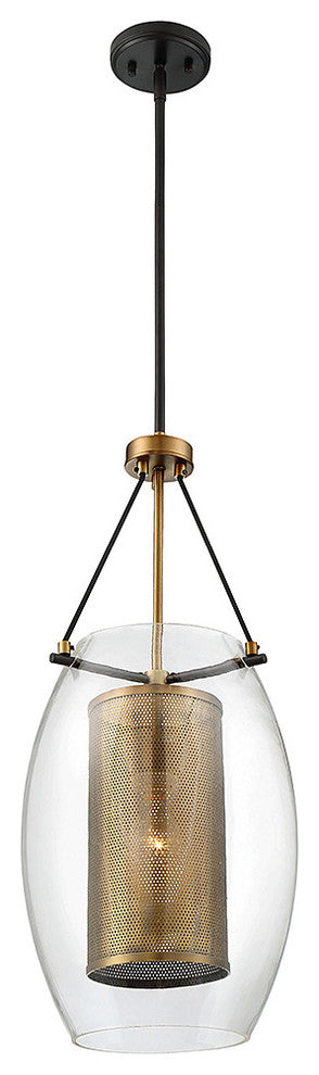 Savoy House Dunbar 1-Light Pendant, Warm Brass/Bronze Accents, 7-9063-1-95