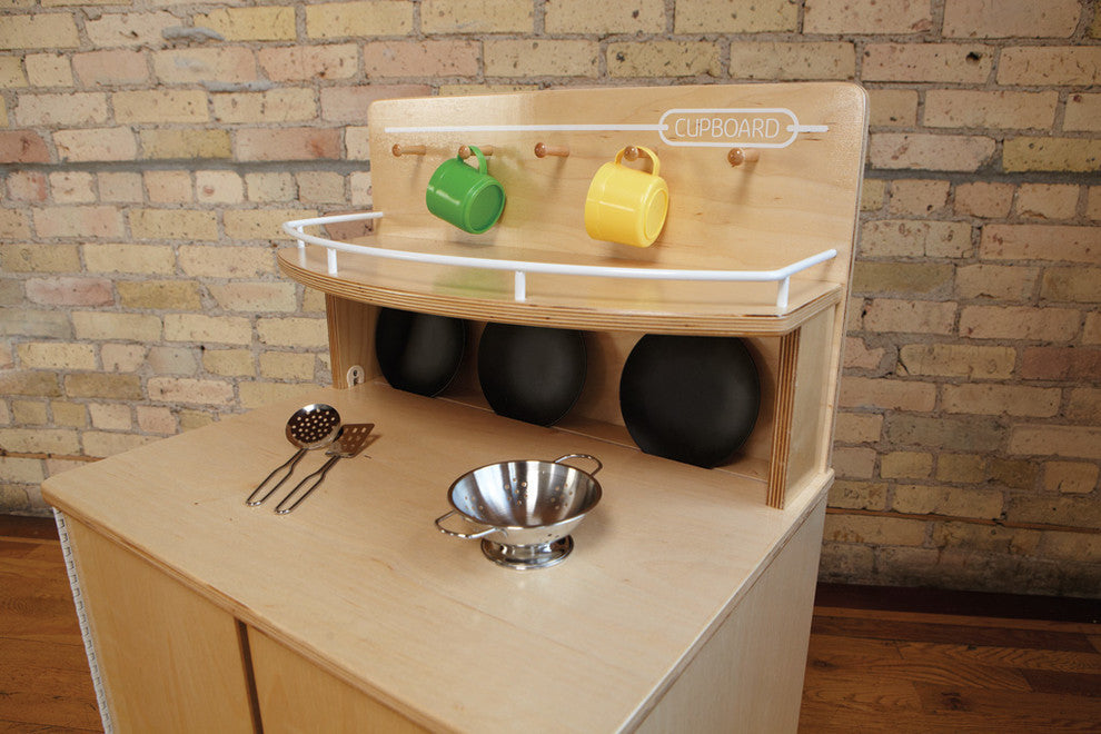 Truemodern, Play Kitchen Cupboard, Anodized Aluminum