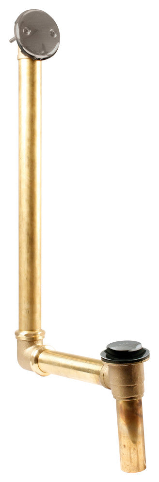 Direct Connect Overflow with Tip-Toe Trim and 2-Hole Overflow Cover, Satin Nickel