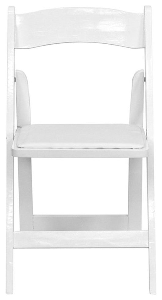 2 Pack HERCULES Series Wood Folding Chair With Vinyl Padded Seat, White