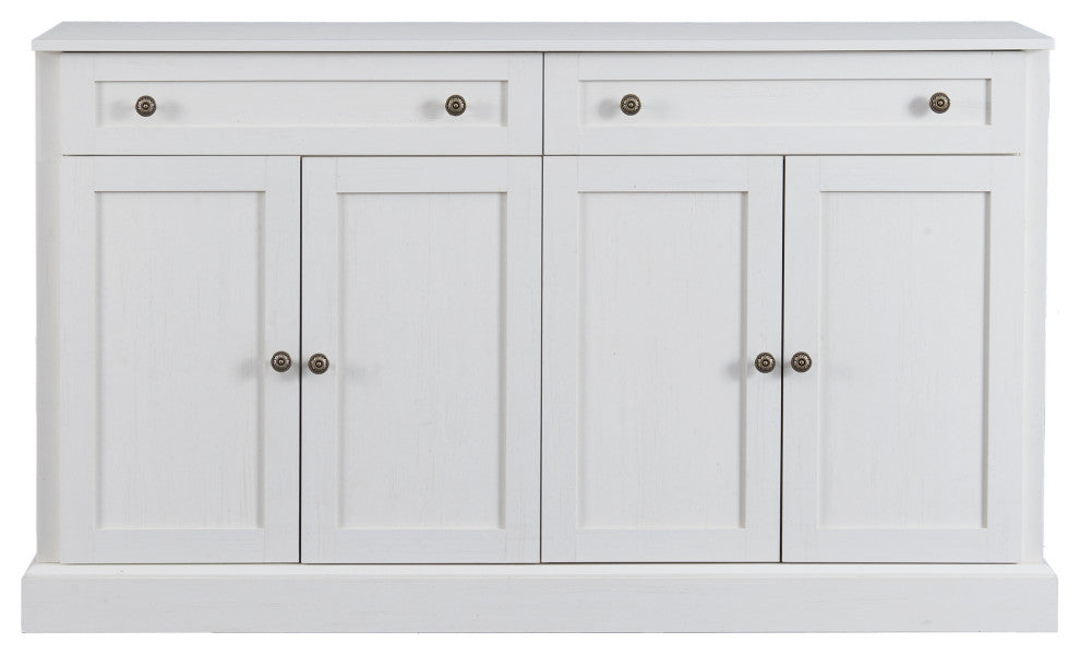TATEUS 58" Kitchen Sideboard Storage Buffet Cabinet, Antique Whit
