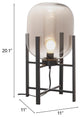 Table Lamp, Glass, Metal, Black, Kitchen Lounge Cafe Bistro Lobby Hospitality
