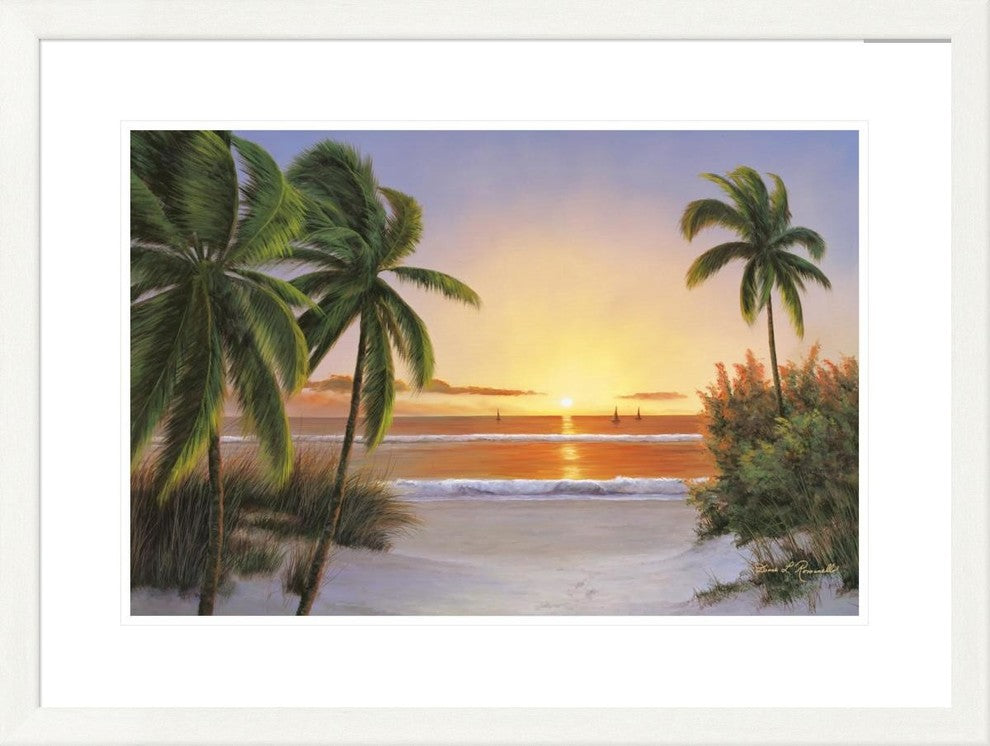 "Sunset Sail" Framed Digital Print by Diane Romanello, 33x25"