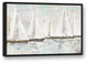 White Painted Sailboats 24x36 Black Floating Framed Canvas