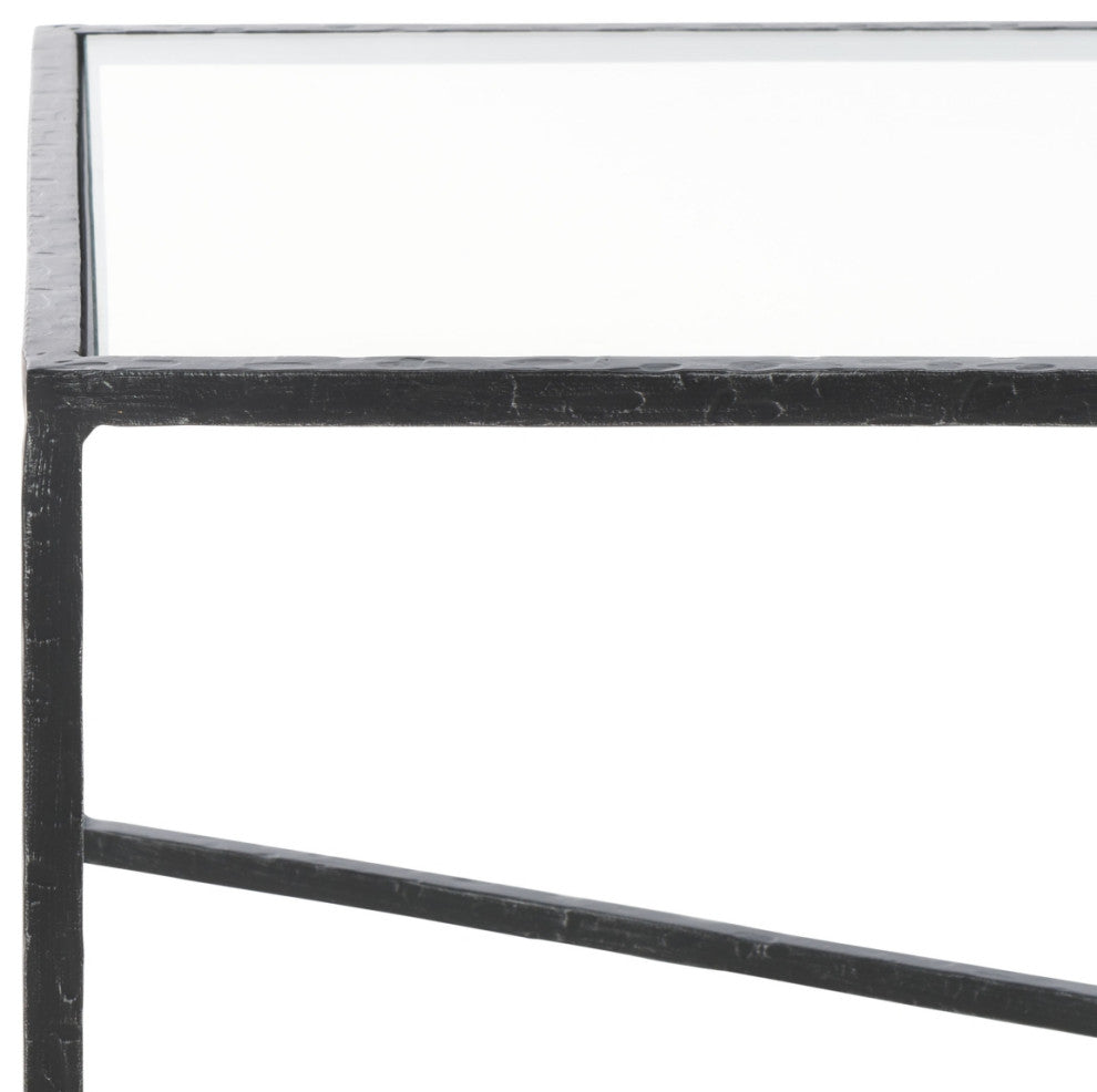 Safavieh Couture Tauri Metal Coffee Table, Black/Clear