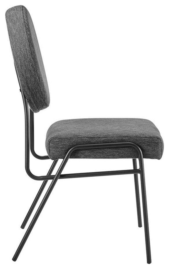 Modway Craft 18.5" Upholstered Fabric Dining Side Chair in Charcoal (Set of 2)