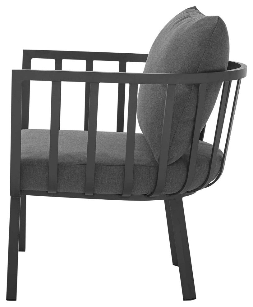 Lounge Sectional Sofa Chair Set, Aluminum, Metal, Gray, Modern, Outdoor