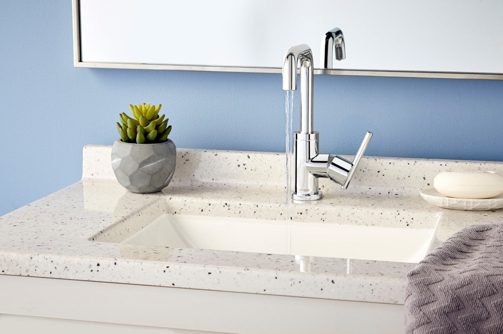 Parma Single Handle Lavatory Faucet w/ Metal Touch Down Drain Chrome, Chrome