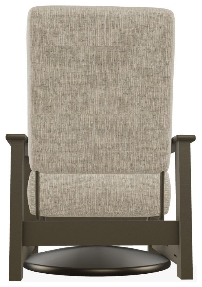 Leeward Deep Seat Outdoor Hidden Swivel Rocker, Grasscloth Dune/Beachwood