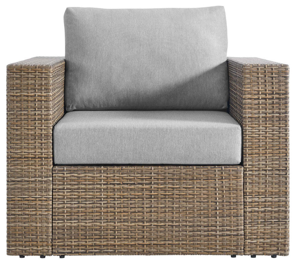 Convene Outdoor Patio Outdoor Patio 4-Piece Furniture Set, Cappuccino Gray