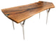Walnut Slab Table with Cast Aluminium Legs 74"x37"x30"