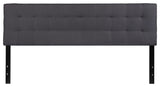 Bedford Tufted Upholstered King Size Headboard in Dark Gray Fabric
