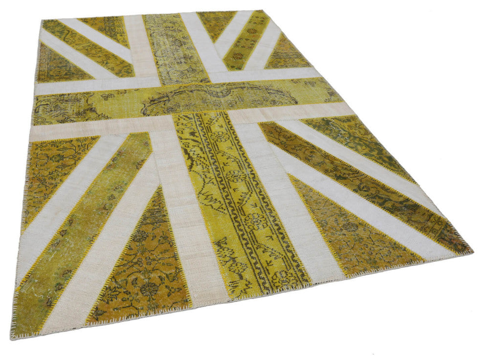 Rug N Carpet - Handwoven Anatolian 6' 8'' x 9' 11'' Flag Patchwork Rug