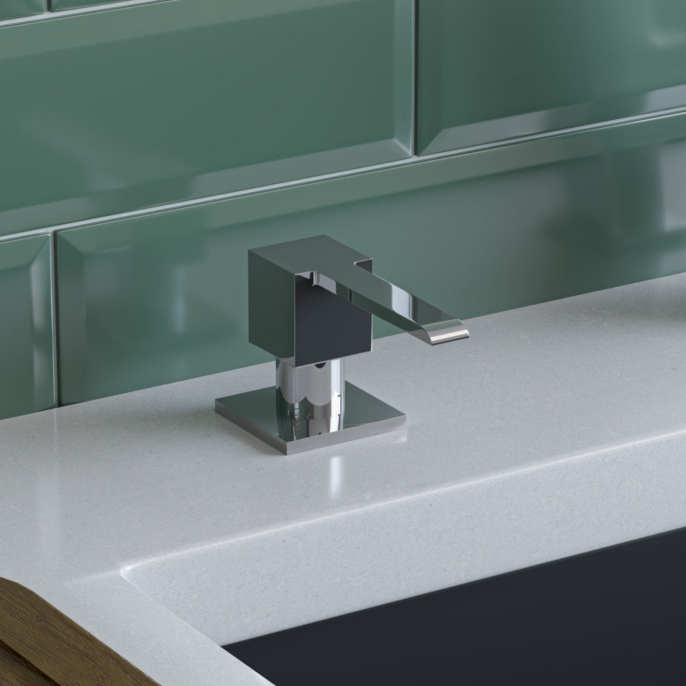 ALFI brand AB5007-PSS Ultra Square Polished Stainless Steel Soap Dispenser