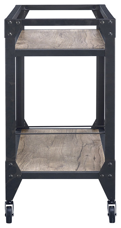 32" X 16" X 31" Black Metal Serving Cart