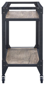 32" X 16" X 31" Black Metal Serving Cart