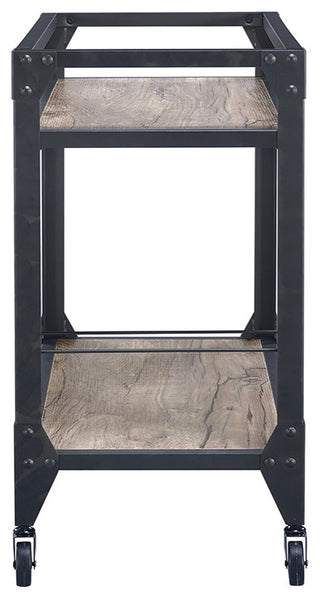 32" X 16" X 31" Black Metal Serving Cart