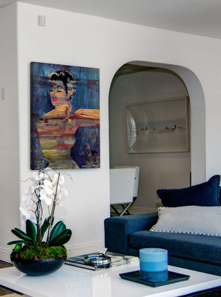 "Bright Red Lips" Painting Print on Wrapped Canvas, 40x60