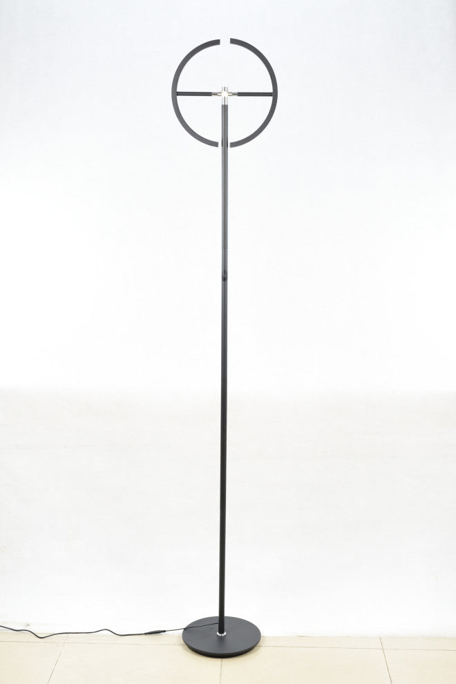 Brightech Halo Split, Modern LED Torchiere Floor Lamp, Classic Black