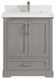 Boston 30 Single Sink Bath Vanity in Elephant Skin Gray 2" Calacatta Laza