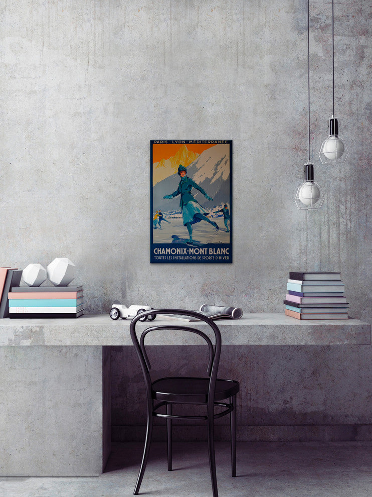 "Chamonix Mont Blanc" Painting Print on Wrapped Canvas, 24"x36"