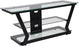 Harbor Hills Glass TV Stand With Black Metal Frame