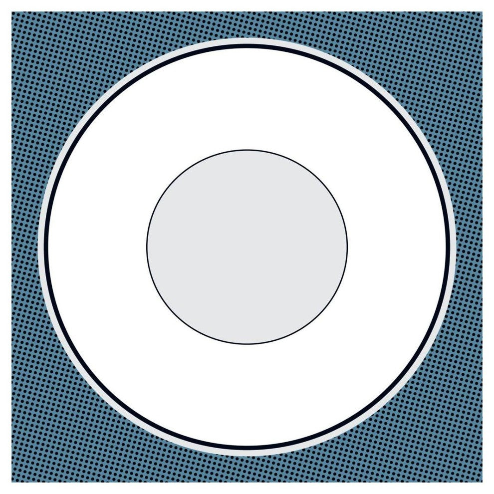 "Mealtime: White on Blue with Dots - Plate" Paper Print by BG.Studio, 32"x32"