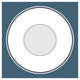 "Mealtime: White on Blue with Dots - Plate" Paper Print by BG.Studio, 32"x32"