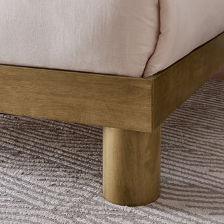 Runa Wood King Platform Bed, French Oak