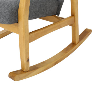 GDF Studio Collin Mid Century Fabric Rocking Chair, Gray