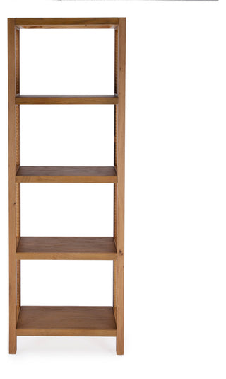 Mesa Cane and Solid Wood 4-Tier Etagere Bookcase