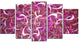 Pink Watercolor Fractal Pattern, Contemporary Art on Canvas, 60"x32", 5 Panels