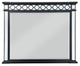 Benzara BM275056 Wall Mirror With Molded Trim, Circular Cut Out Design, Black
