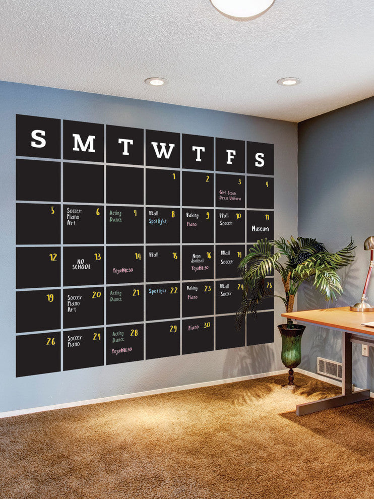 Chalkboard Calendar Wall Decal - Extra Large