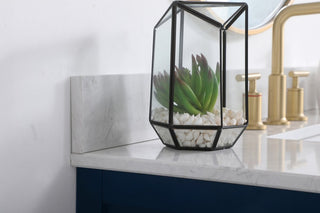 Skylar 42" Single Bathroom Vanity, Blue, With Backsplash