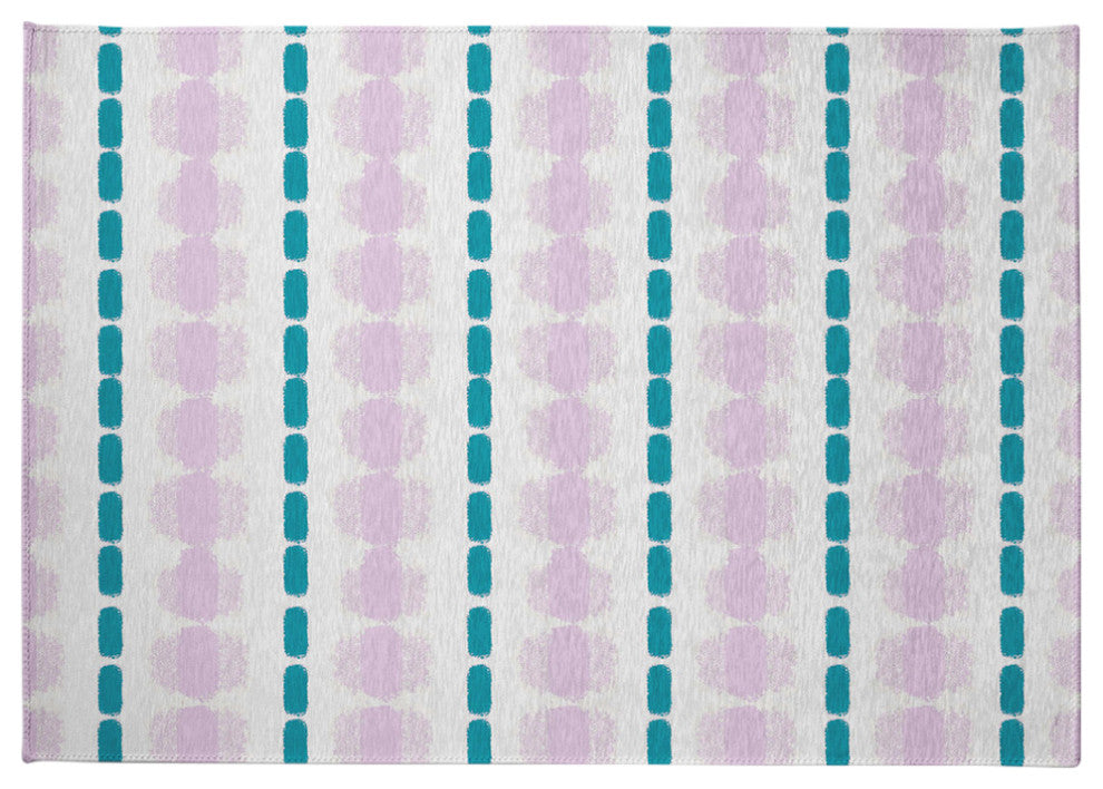 Watercolor Stripe Spring Chenille Rug, Purple-Blue, 5'x7'