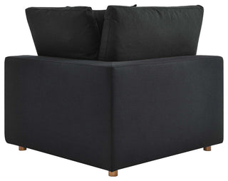Commix Down Filled Overstuffed 2-Piece Sectional Sofa Set, Black