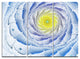 "Fractal Flower Blue Yellow Digital" Metal Wall Art, 3 Panels, 36"x28"