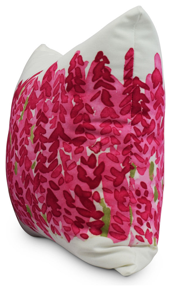 Flower Bell Bunch Decorative Floral Throw Pillow, Pink, 20"