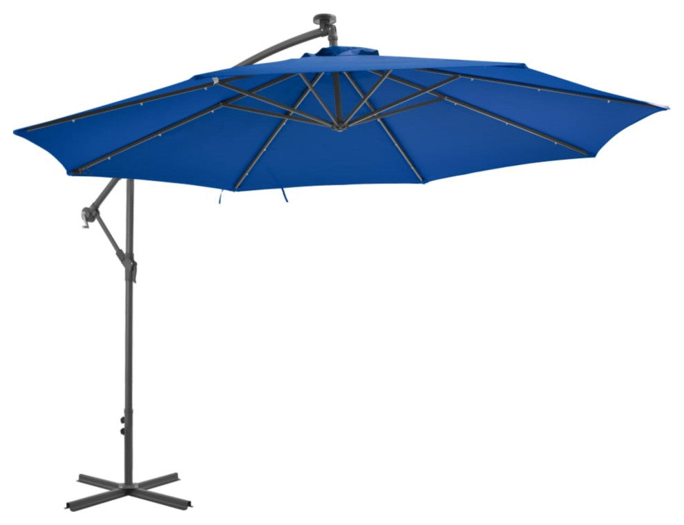 Vidaxl Cantilever Umbrella With Aluminum Pole 137.8" Blue