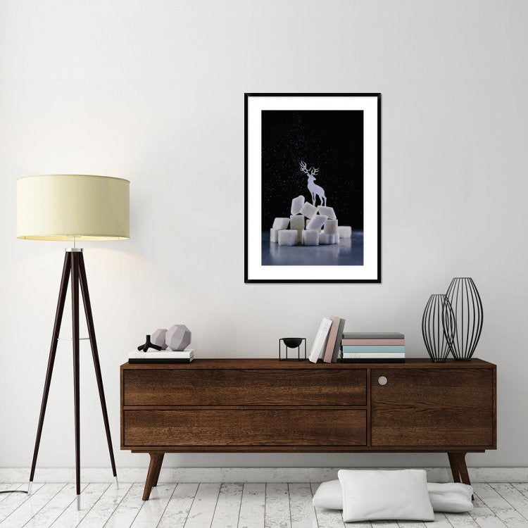 "Reindeer (Powdered Sugar)" Framed Digital Print by Dina Belenko, 32x44"