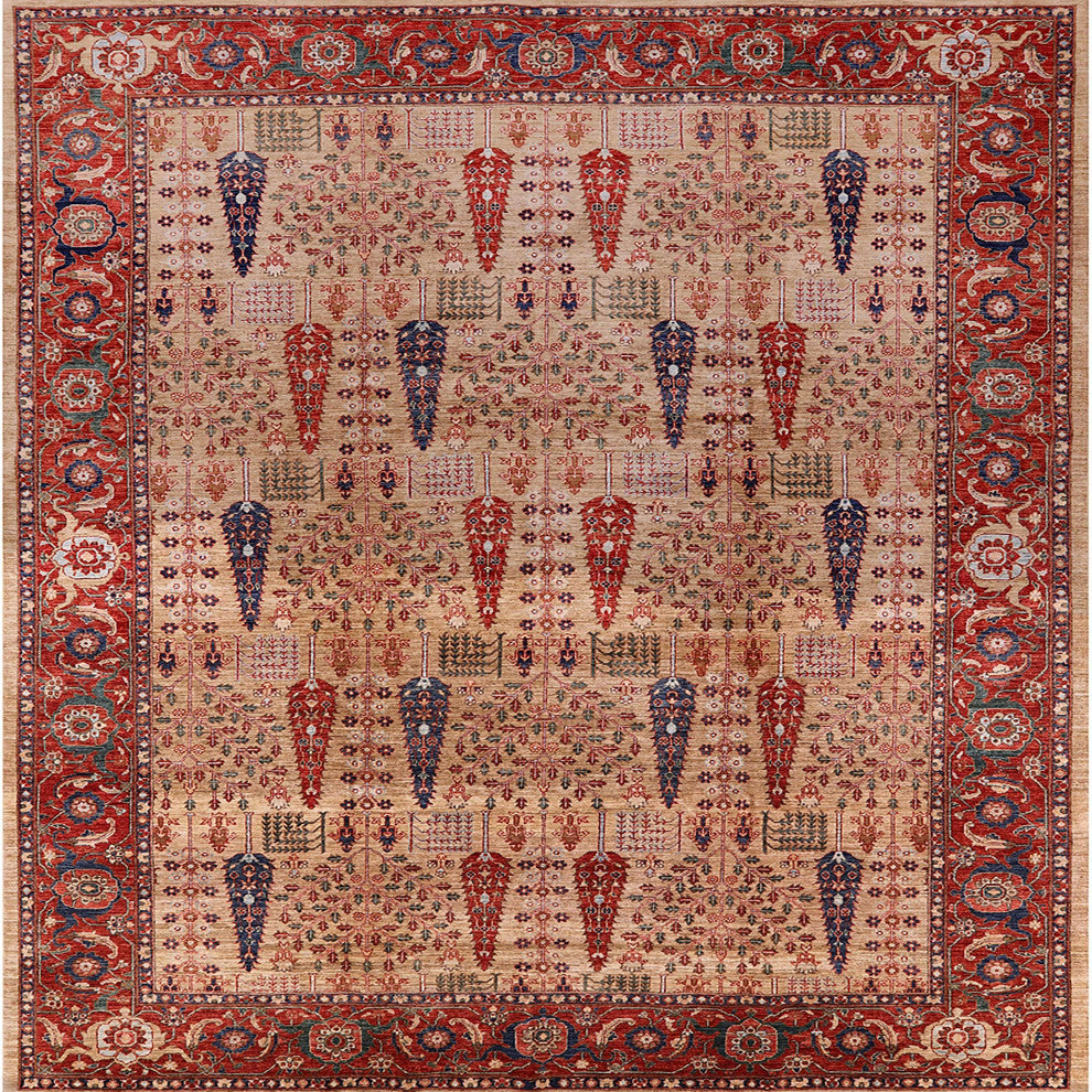 Ahgly Company Indoor Square Mid-Century Modern Area Rugs, 7' Square