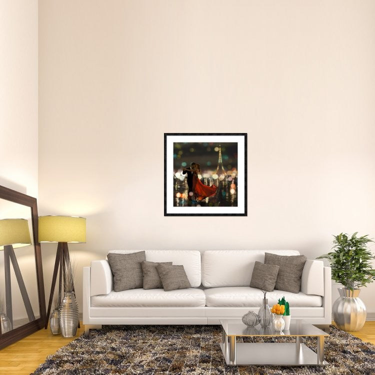 "Midnight in Paris" Framed Digital Print by Dianne Loumer, 38"x38"