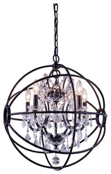 Geneva Collection Pendent Lamp, Shade, Clear Shade, Dark Bronze