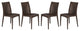 LeisureMod Weave Mace Indoor/Outdoor Dining Chair, Armless, Set of 4