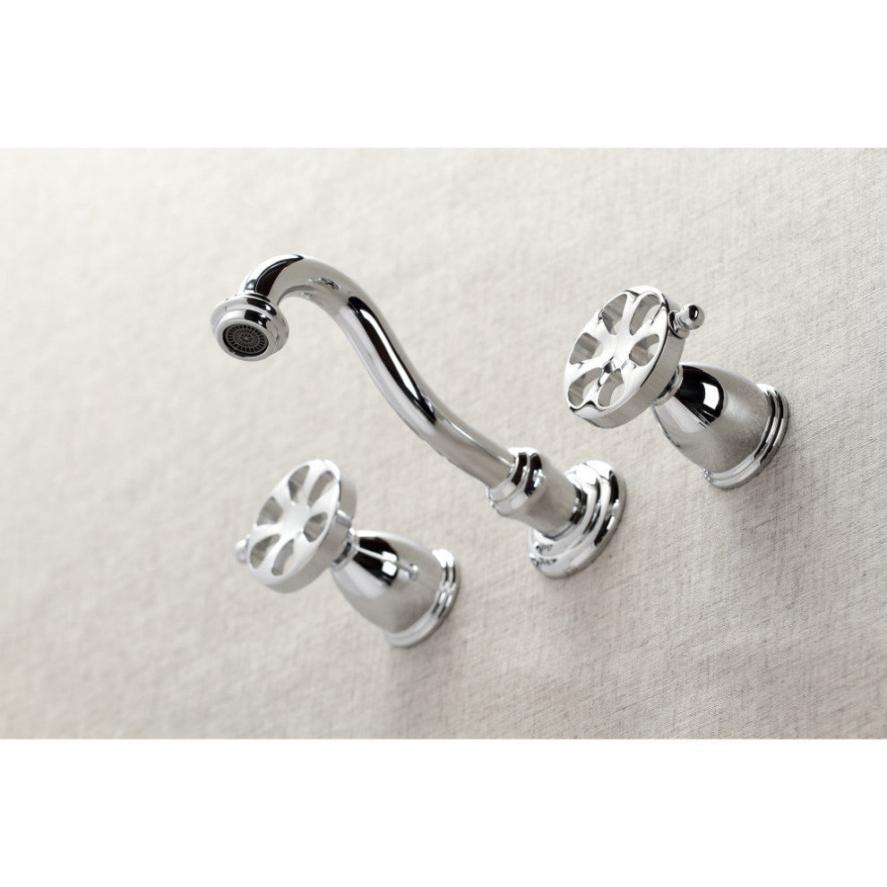 KS3021RX Two-Handle Wall Mount Tub Faucet, Polished Chrome