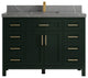 Cambridge 48 Single Sink Bath Vanity in Dark Forest Green 2" Piatra Gray