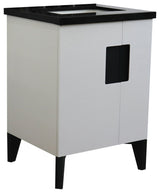 25" Single Sink Vanity, White Finish With Black Galaxy Granite